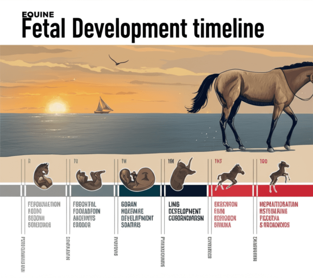 Equine fetal development ultrasound showing optimal timing for sex determination